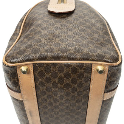 Celine Vintage Small Boston Brown Macadam PVC Canvas AB