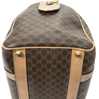 Celine Vintage Small Boston Brown Macadam PVC Canvas AB