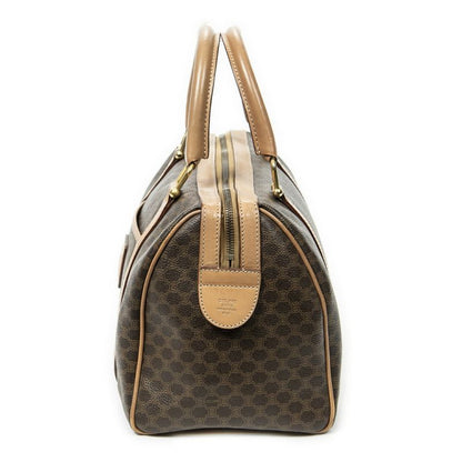 Celine Vintage Small Boston Brown Macadam PVC Canvas AB