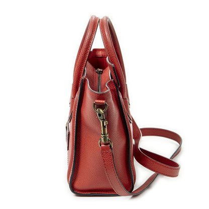 Celine Nano Luggage Red Grained Calfskin Leather A