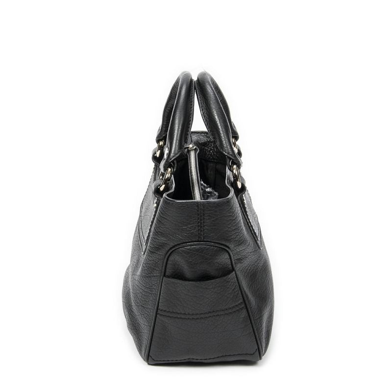 Celine Black Grained Calfskin Leather A