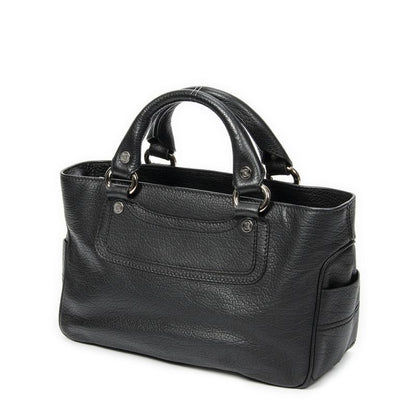 Celine Black Grained Calfskin Leather A