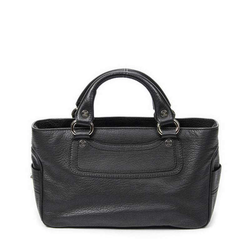 Celine Black Grained Calfskin Leather A