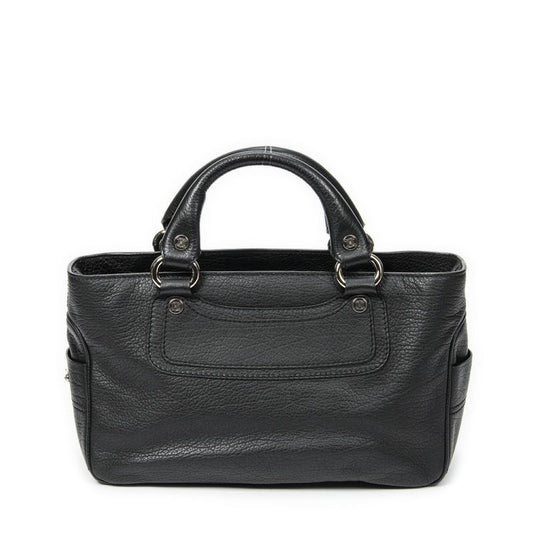 Celine Black Grained Calfskin Leather A
