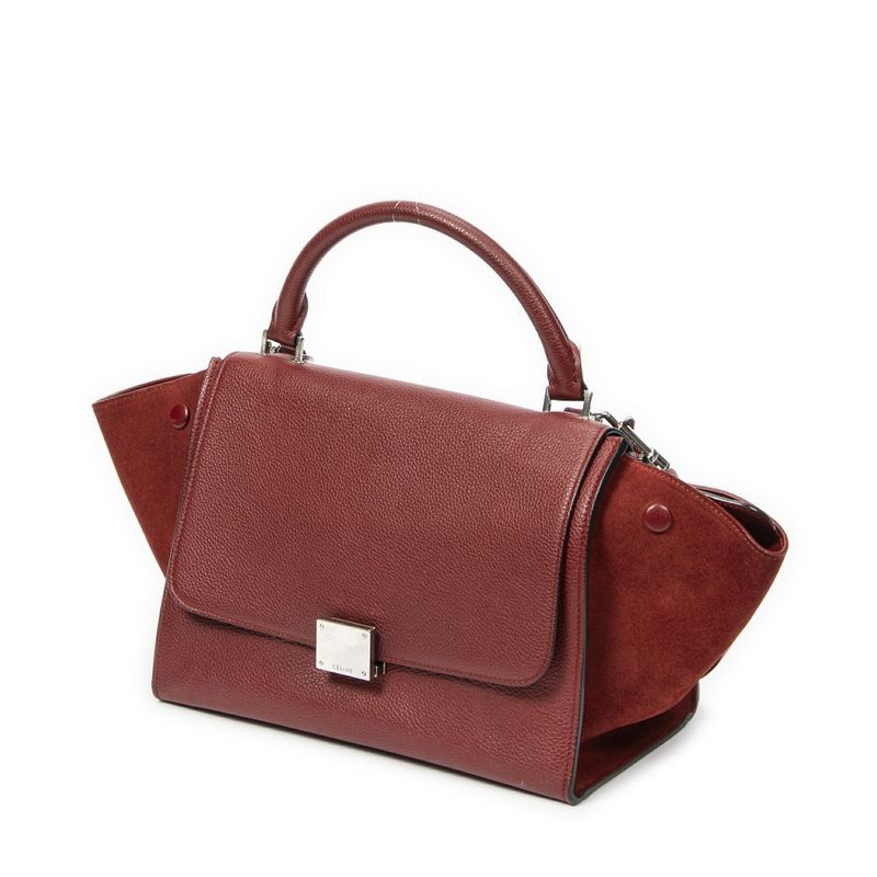Celine Small Medium Blanco Red Grained Calfskin Leather A