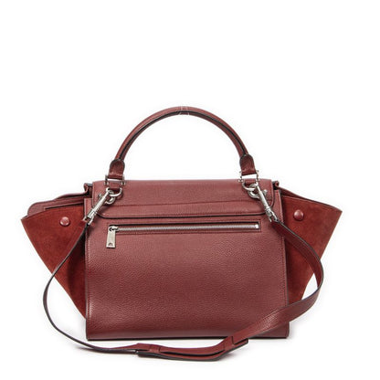 Celine Small Medium Blanco Red Grained Calfskin Leather A