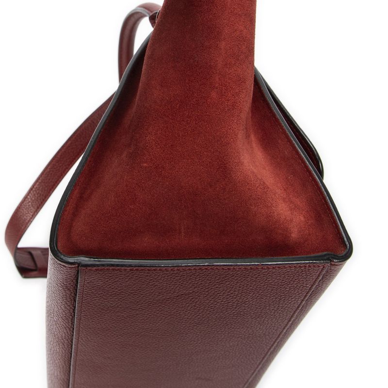 Celine Small Medium Blanco Red Grained Calfskin Leather A