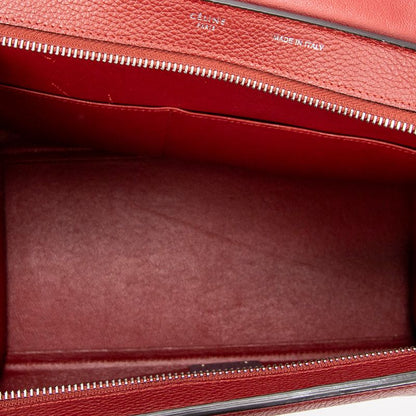 Celine Small Medium Blanco Red Grained Calfskin Leather A