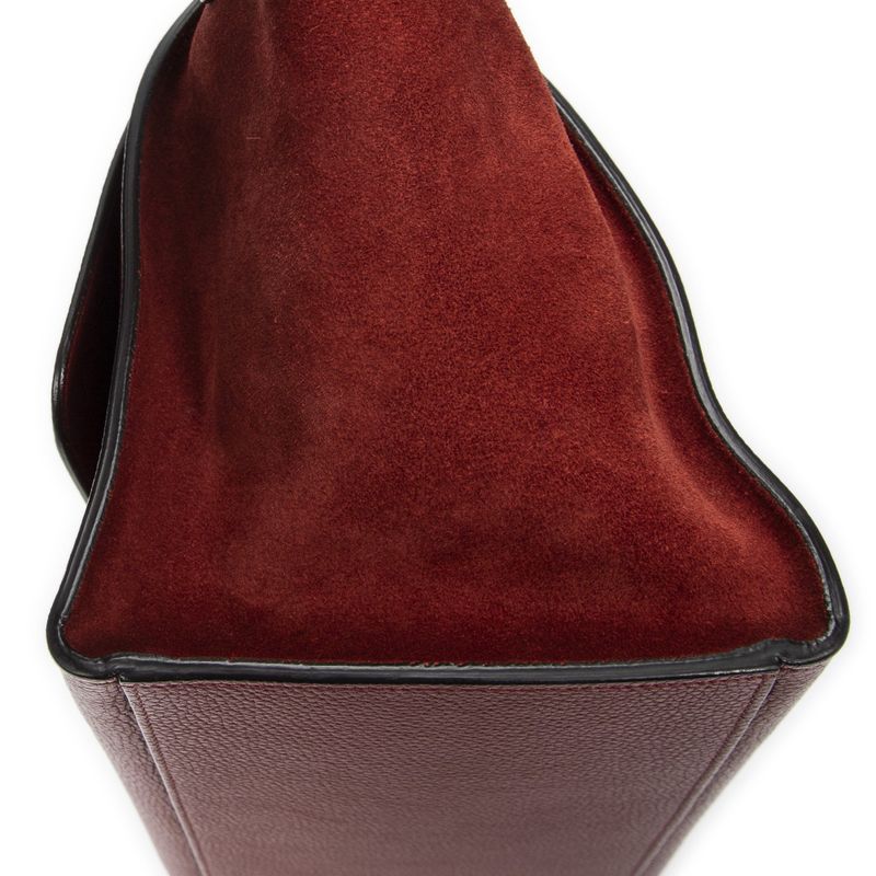 Celine Small Medium Blanco Red Grained Calfskin Leather A