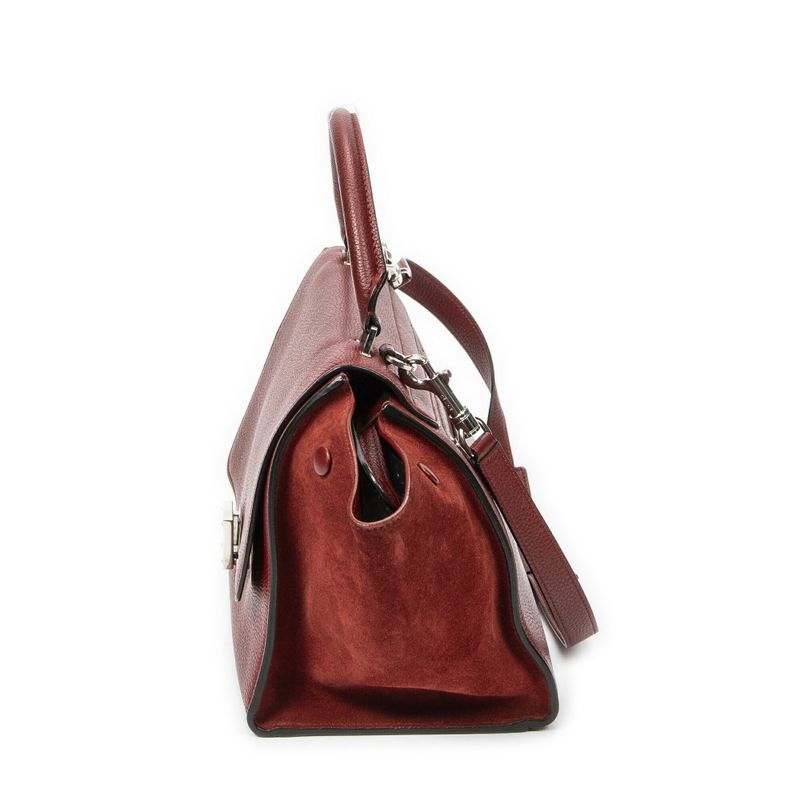 Celine Small Medium Blanco Red Grained Calfskin Leather A