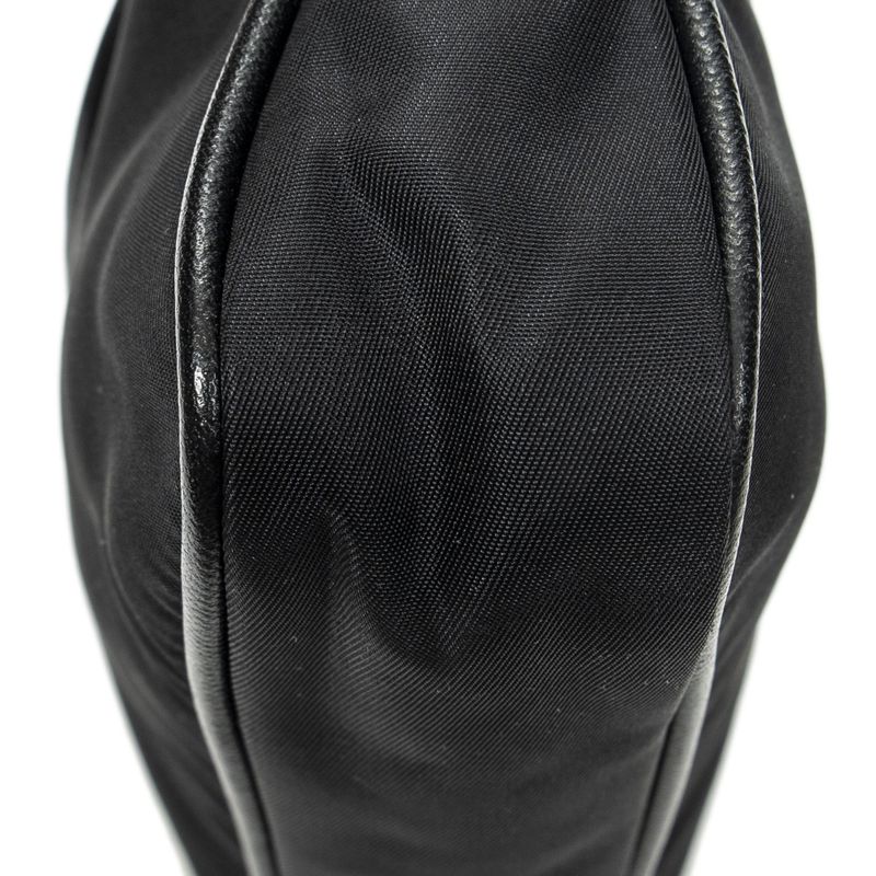 Prada Small Zip Chain Crossbody Black Nylon Canvas A