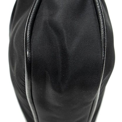 Prada Small Zip Chain Crossbody Black Nylon Canvas A