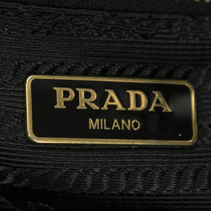Prada Small Zip Chain Crossbody Black Nylon Canvas A