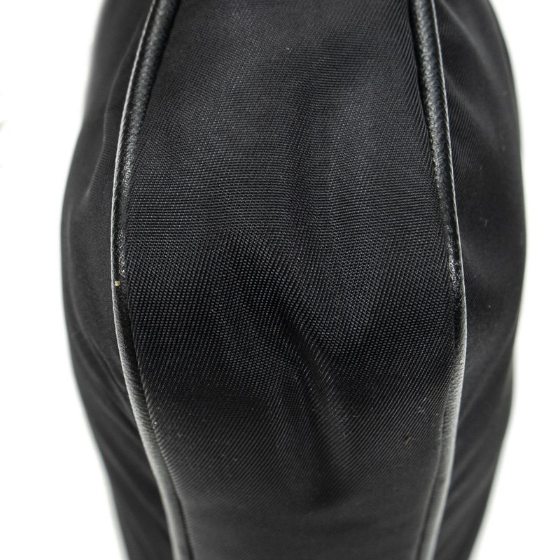 Prada Small Zip Chain Crossbody Black Nylon Canvas A