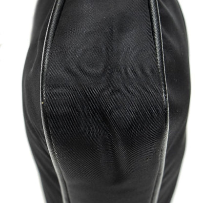 Prada Small Zip Chain Crossbody Black Nylon Canvas A