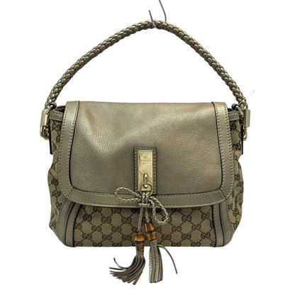 Gucci Bella 282301 Beige Dark Brown And Gold Leather