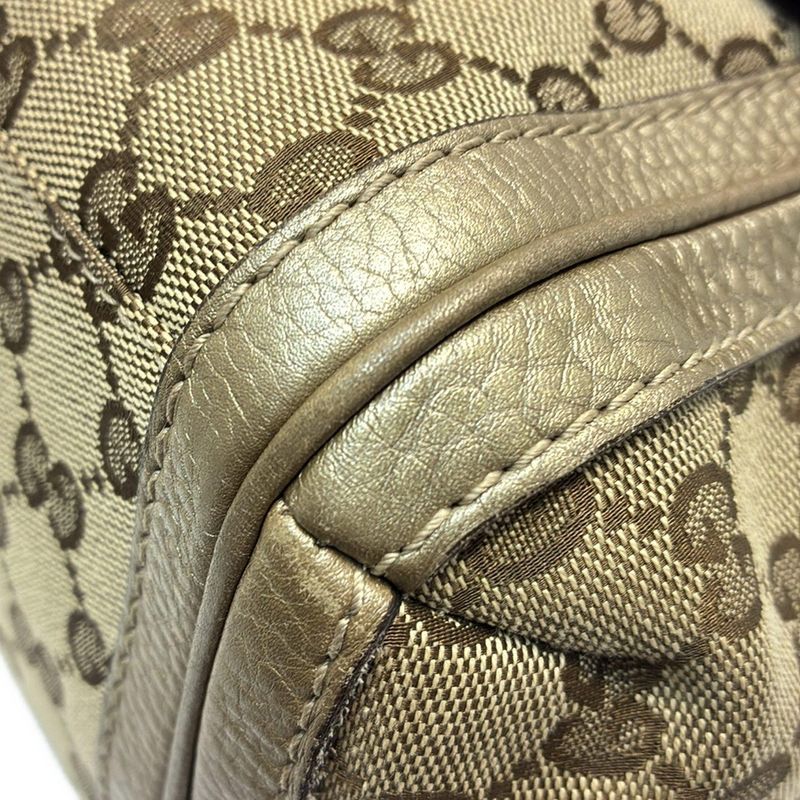 Gucci Bella 282301 Beige Dark Brown And Gold Leather