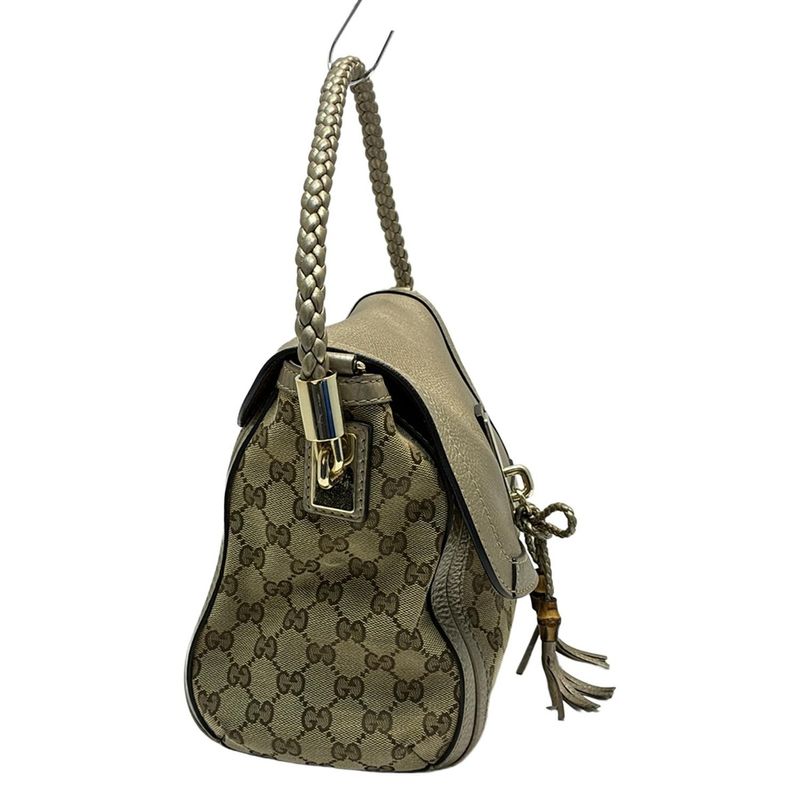 Gucci Bella 282301 Beige Dark Brown And Gold Leather