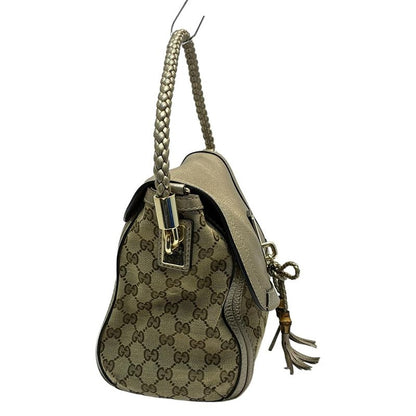 Gucci Bella 282301 Beige Dark Brown And Gold Leather