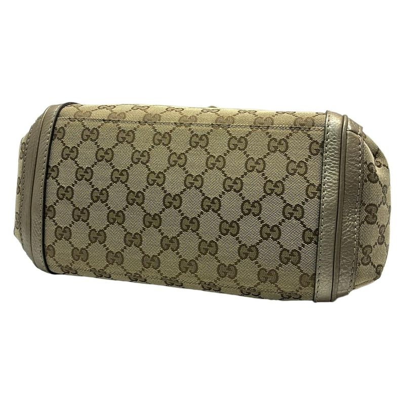 Gucci Bella 282301 Beige Dark Brown And Gold Leather