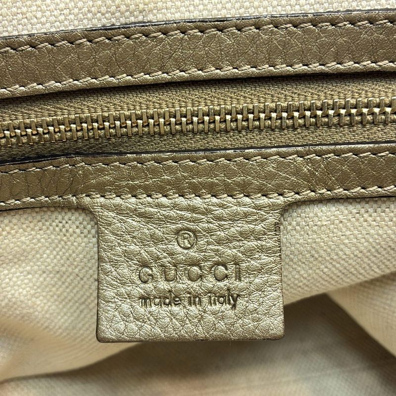 Gucci Bella 282301 Beige Dark Brown And Gold Leather