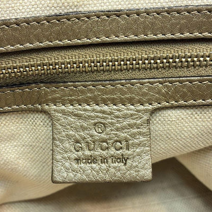 Gucci Bella 282301 Beige Dark Brown And Gold Leather