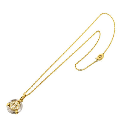 Christian DIOR Logo Diamond Necklace 40cm (1575in) 18K YG WG 750 Diamond