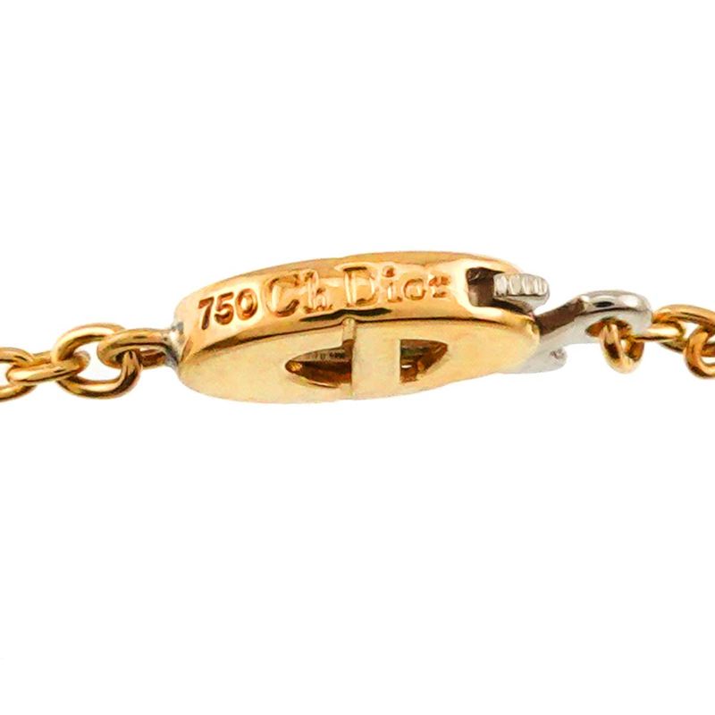 Christian DIOR Logo Diamond Necklace 40cm (1575in) 18K YG WG 750 Diamond