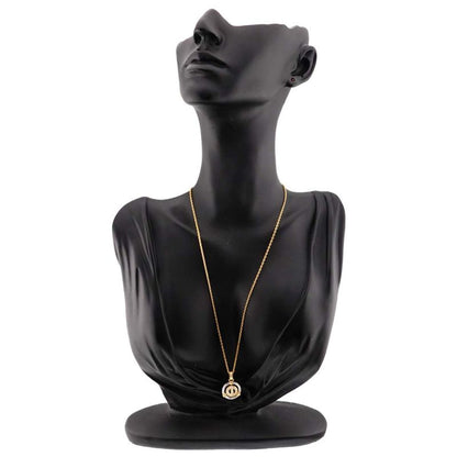 Christian DIOR Logo Diamond Necklace 40cm (1575in) 18K YG WG 750 Diamond