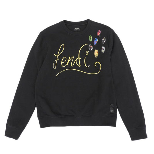 Fendi Art Multi Face Logo Patch Sweatshirt Top Men's Black M Fy1091 21 M