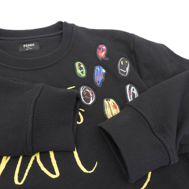 Fendi Art Multi Face Logo Patch Sweatshirt Top Men's Black M Fy1091 21 M