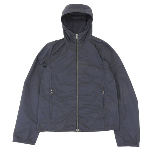 Prada Sport Striped Zip Up Hoodie Men's Navy 46