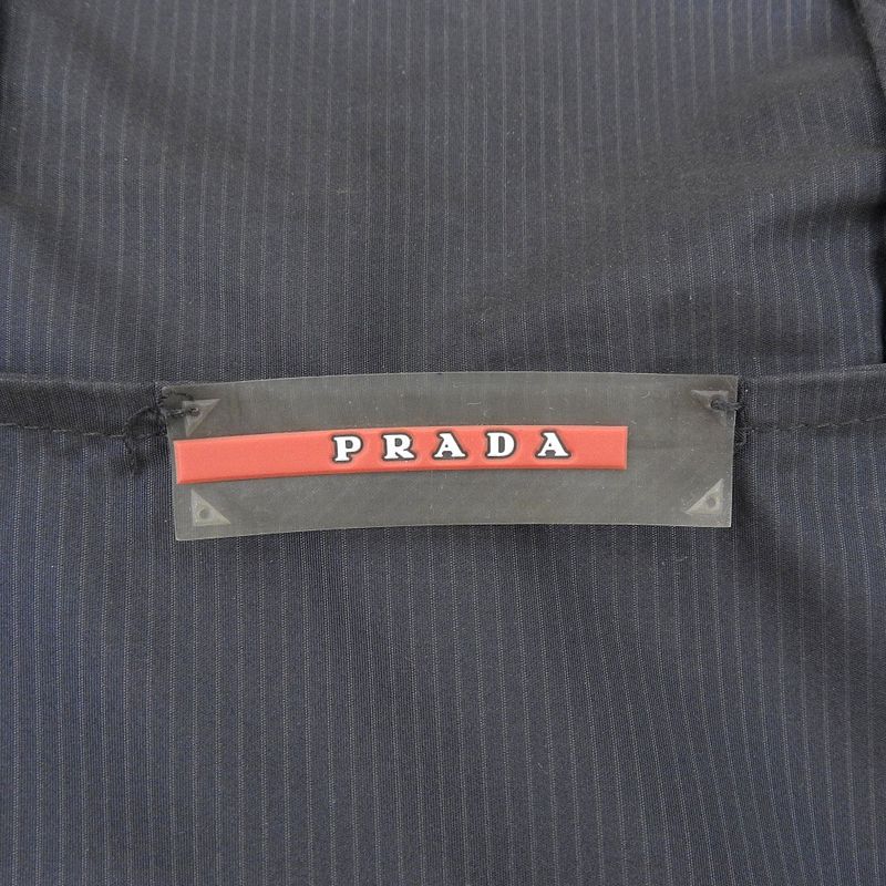Prada Sport Striped Zip Up Hoodie Men's Navy 46