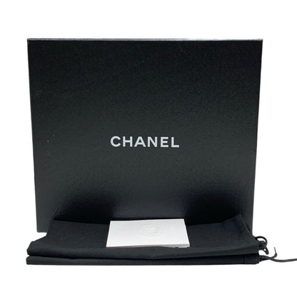 Chanel Boots Short Boots Shoes Leather Fabric Ivory Black Coco Mark Pearl