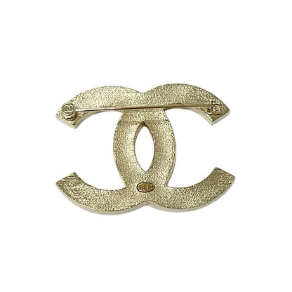 Chanel Brooch Corsage Gold Here Mark Rhinestone