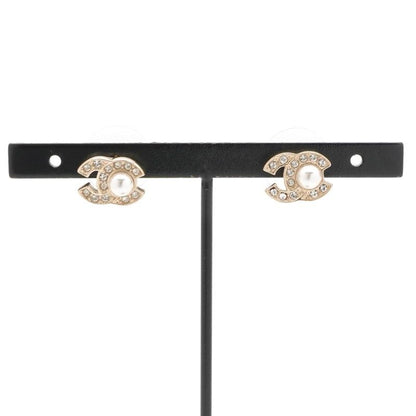 Chanel Earrings Earring Gold Coco Mark Rhinestone