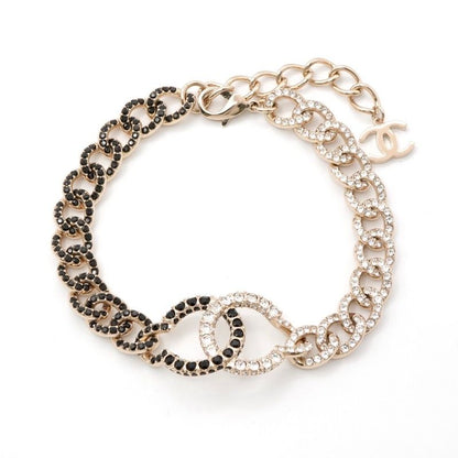 Chanel Necklace Pendant Choker Gold Coco Mark Rhinestone