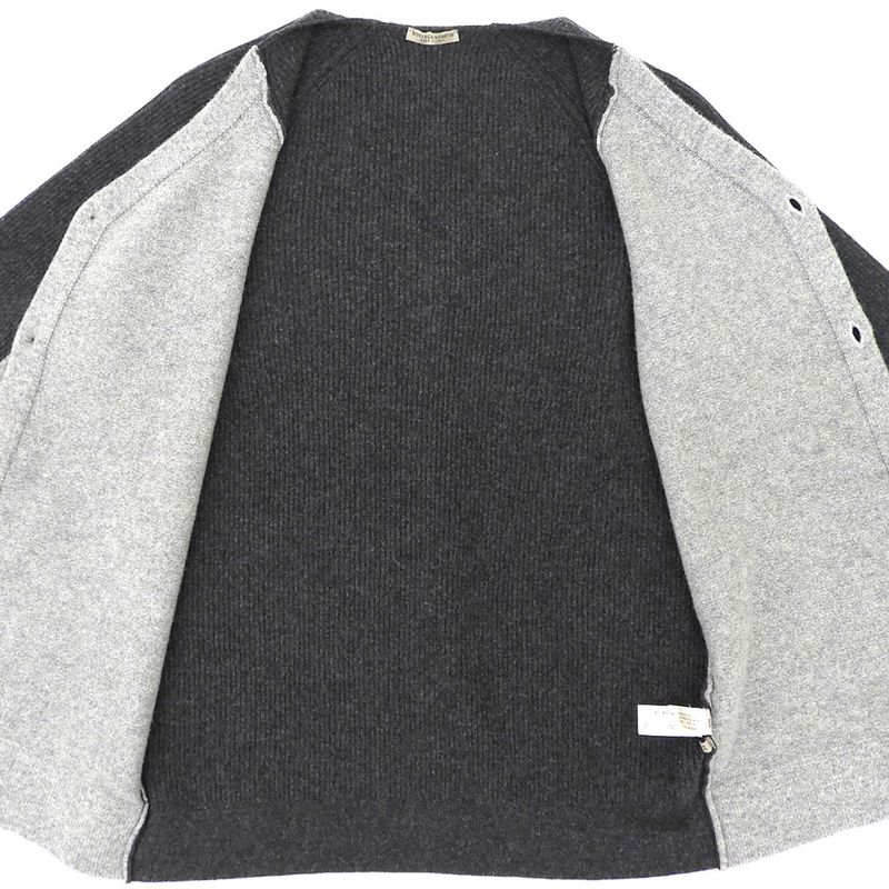 Bottega Veneta Beautiful Bi-color Cardigan Men's Cashmere Blend Charcoal Gray 44