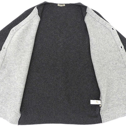 Bottega Veneta Beautiful Bi-color Cardigan Men's Cashmere Blend Charcoal Gray 44