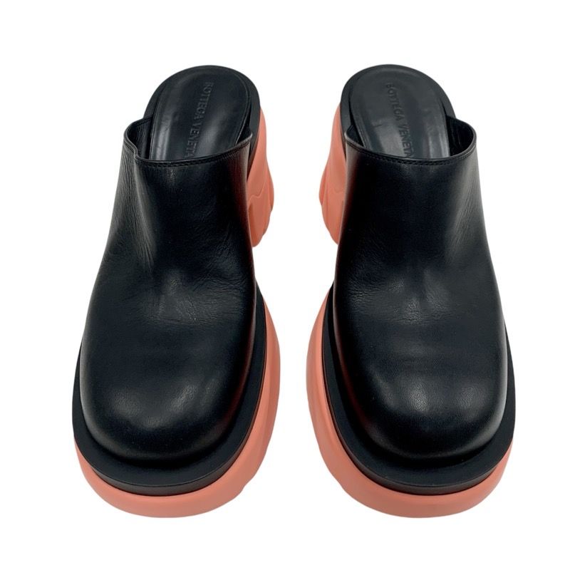 Bottega Venetaveneta Flash Pump Sandals Shoes Leather Rubber Black Pink Black