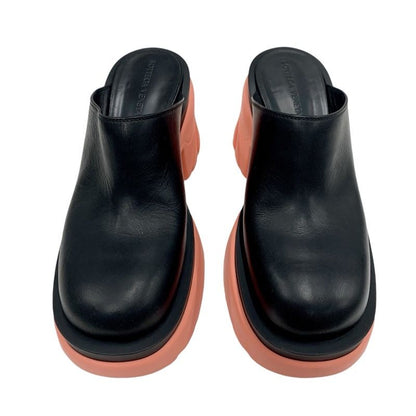Bottega Venetaveneta Flash Pump Sandals Shoes Leather Rubber Black Pink Black