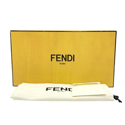 Fendi Sandals Shoes Leather White Gold Metal Logo