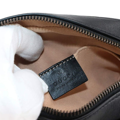 Gucci GG Marmont Quilted Mini Chain Shoulder Bag Leather Black 448065 Quilting