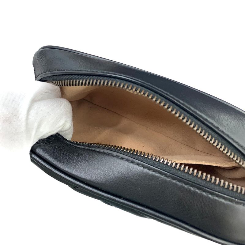 Gucci GG Marmont Quilted Mini Chain Shoulder Bag Leather Black 448065 Quilting