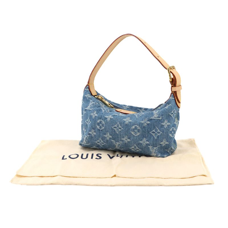 Louis Vuitton Monogram Denim Pochette Hills Hand Bag Blue M82949 90298817