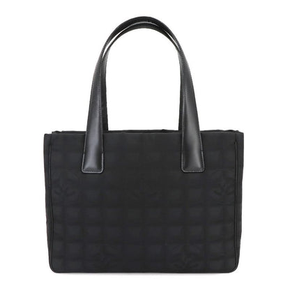 Exhibited Chanel New Travel Line Tote PM Bag Nylon Jacquard Leather Black