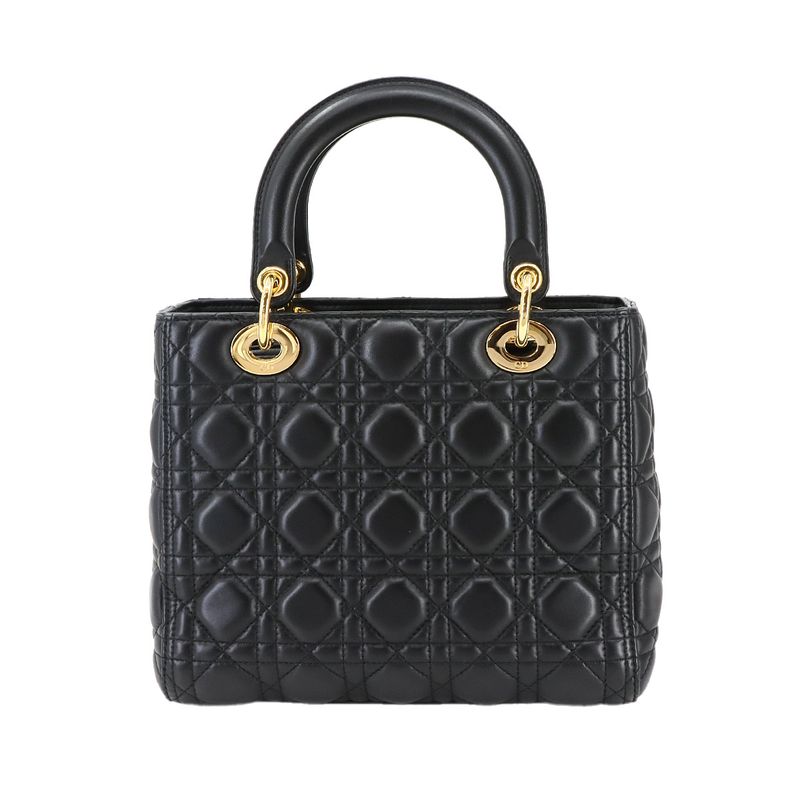 Christian Dior Chiristian Dior Canage Lady Dior Medium 2way Hand Bag Leather