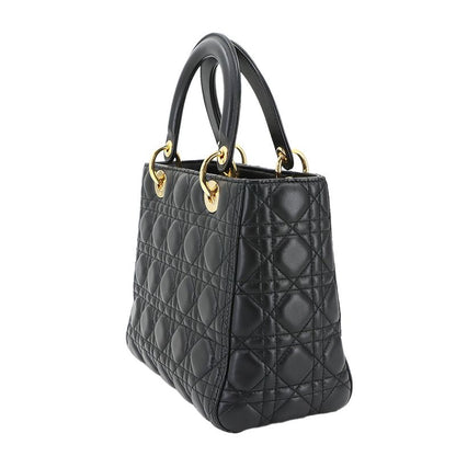 Christian Dior Chiristian Dior Canage Lady Dior Medium 2way Hand Bag Leather