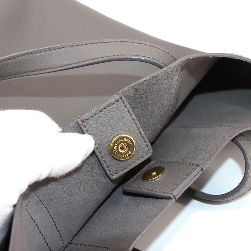 Saint Laurent Toy Shopping Bag 2way Tote Shoulder Bag Leather Gray 498612 Toy