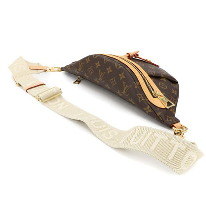 Exhibited Louis Vuitton Monogram High Rise Body Bag Brown Gold Hardware M46784